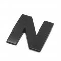 Uxcell Black Metal N Letter Shaped Alphabet Sticker Emblem Badge Decals For Car