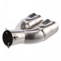 X Autohaux 63mm 2 48 Inlet Curved Type Heart Shape Universal Exhaust Pipe Muffler Tip Tailpipe Bolt-on For Car Truck 8 7 Length