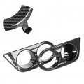 Qiilu Front Bumper Foglight Cover 1 Pair Fog Light Lamp Cap Dual Holes Car Lighting Accessory Fit For E46 M3 2001a 2006 Carbon