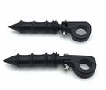Xkh Group Motorcycle Black Bamboo Style Foot Peg Footrest With Mounting Kit P-clamp Fits Front Engine Guards 1-1 2 Diameter
