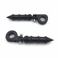 Xkh Group Motorcycle Black Bamboo Style Foot Peg Footrest With Mounting Kit P-clamp Fits Front Engine Guards 1-1 2 Diameter