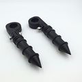 Xkh Group Motorcycle Black Bamboo Style Foot Peg Footrest With Mounting Kit P-clamp Fits Front Engine Guards 1-1 2 Diameter