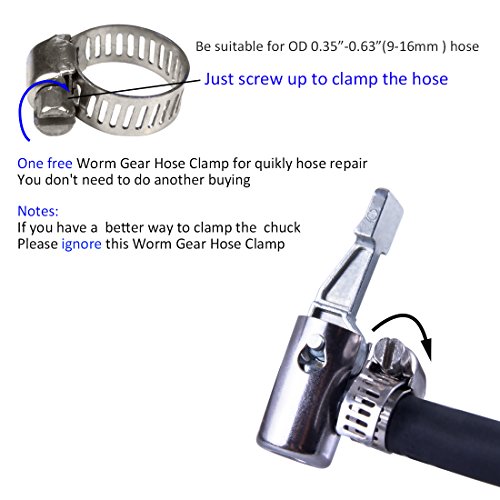 1 4 Lock On All Metal Air Chuck Mini Compressor Portable Tire Inflator Hose End With Barb Connector For Repair Inflate