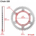 Caltric O-ring Drive Chain And Sprockets Kit Compatible With Yamaha Yz450f 2007 2008 2009 2014 2015