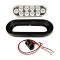6 In Amber Oval Led Marker Tail Turn Light With 10 Leds And Clear Lens F235196 For Heavy Duty Trucks Trailers Buses Boats 