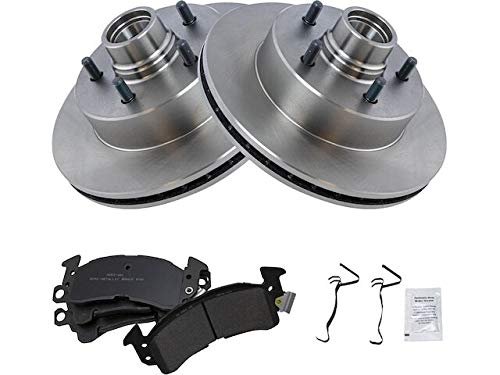 Front Semi Metallic Brake Pad And Rotor Kit For 1990 To 2002 Chevy Astro Rwd Position With Abs Brakes