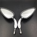 Smt-chromed Skull Zombie Emblem Aluminum Teardrop Mirror Compatible With Roadster Touring Electra Glide Police Flhtp See