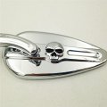 Smt-chromed Skull Zombie Emblem Aluminum Teardrop Mirror Compatible With Roadster Touring Electra Glide Police Flhtp See