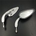 Smt-chromed Skull Zombie Emblem Aluminum Teardrop Mirror Compatible With Roadster Touring Electra Glide Police Flhtp See
