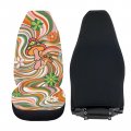 Drydeepin Aesthetic 70s 80s Wavy Swirl Mushroom Rainbow Print Car Accessories Front Seat Covers Set Of 2 Universal Fit Most