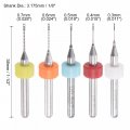 Uxcell Micro Pcb Drill Bit Set 1 8 Shank 0 3mm-1 2mm Solid Tungsten Carbide Cnc Engraving Print Circuit Board Bits Rotary Tool