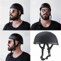 Ymkjgzs Vintage Open Face Helmet Ultra-thin Beanie Hat Motorcycle Cruising Skull Cap Small Helmets For Motorbike Scooter 
