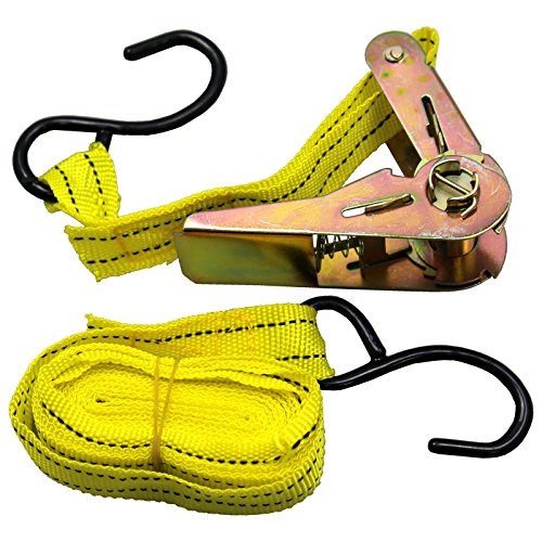 16 Pc Ratchet Tie Down Bulk Set- Cargo Straps With S Hooks For Moving Motorcycles And Securing