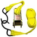 16 Pc Ratchet Tie Down Bulk Set- Cargo Straps With S Hooks For Moving Motorcycles And Securing