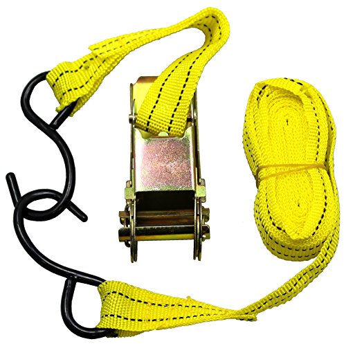 16 Pc Ratchet Tie Down Bulk Set- Cargo Straps With S Hooks For Moving Motorcycles And Securing