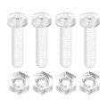 50 Sets Clear Acrylic Screws And Nuts Kit M5 X 20mm Pc Transparent Round Head Phillips Bolts With Hex For Machine Electronic 