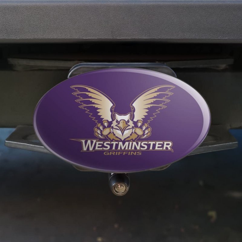 Westminster College Primary Logo Oval Tow Hitch Cover Trailer Plug Insert Fits 2 In Receivers Uv Resistant Resin Top Black Abs