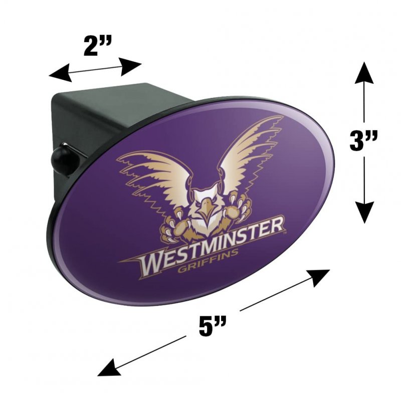 Westminster College Primary Logo Oval Tow Hitch Cover Trailer Plug Insert Fits 2 In Receivers Uv Resistant Resin Top Black Abs