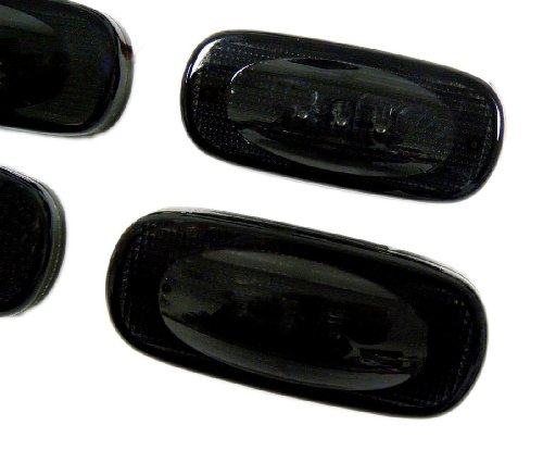 4-Piece Set Smoke Lens with Black Trim Recon 264131BK LED Fender Lights 2002-2007 Dodge RAM Dually 
