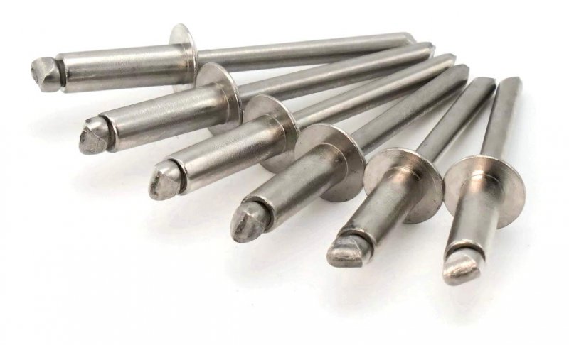 Stainless Steel Pop Rivets 3 32 In Diameter 304 Blind 1 4 Grip Open End Dome Head 100 Pack