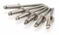 Stainless Steel Pop Rivets 3 32 In Diameter 304 Blind 1 4 Grip Open End Dome Head 100 Pack 