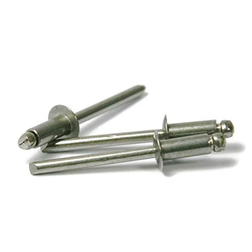 Stainless Steel Pop Rivets 3 32 In Diameter 304 Blind 1 4 Grip Open End Dome Head 100 Pack