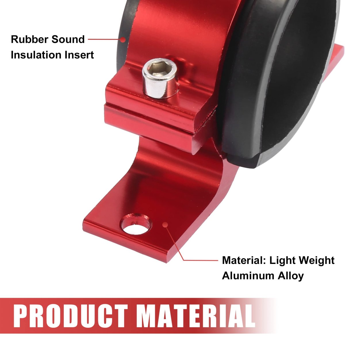 Fuel Gas Pump Mounting Bracket 46mm Single Clamp Cradle Aluminum Alloy Red Universal Fit For Car Truck Suv Rv 1 81 In To 2 09