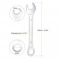Uxcell Thin Combination Wrench With Offset 6-point End And Angled Open Metric Mirror-chrome Plated High Carbon Steel For