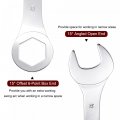 Uxcell Thin Combination Wrench With Offset 6-point End And Angled Open Metric Mirror-chrome Plated High Carbon Steel For