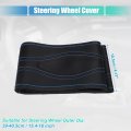 Uxcell Hand Sewn Steering Wheel Cover Blue Stitch With Needle And Thread Universal Fit 15 4-16 Inch 39-40 5cm Dia For Car Truck