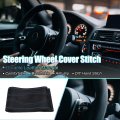 Uxcell Hand Sewn Steering Wheel Cover Blue Stitch With Needle And Thread Universal Fit 15 4-16 Inch 39-40 5cm Dia For Car Truck