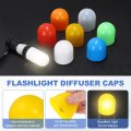 Flashlight Diffuser Caps 43mm Id X 50mm Height Flexible Silicone End Screw Thread Protector Covers For 44-46mm Torch Led Lights