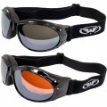 Global Vision 2 Pair Eliminator Padded Motorcycle Riding Goggles Ansi Z87 1 Anti-fog Black Frames Flash Mirror Driving Lenses 