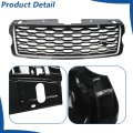 Black And Chrome Front Bumper Grille Upper Mesh Replacement For Range Rover Vogue 2013-2017