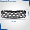 Black And Chrome Front Bumper Grille Upper Mesh Replacement For Range Rover Vogue 2013-2017