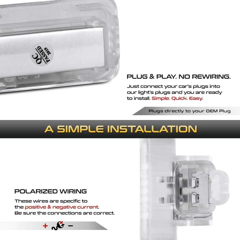 Super Bright Led Replacement 18 Smd License Plate Lights Kit For F-150 Waterproof Rear Number Lamps Clear Lens 12v