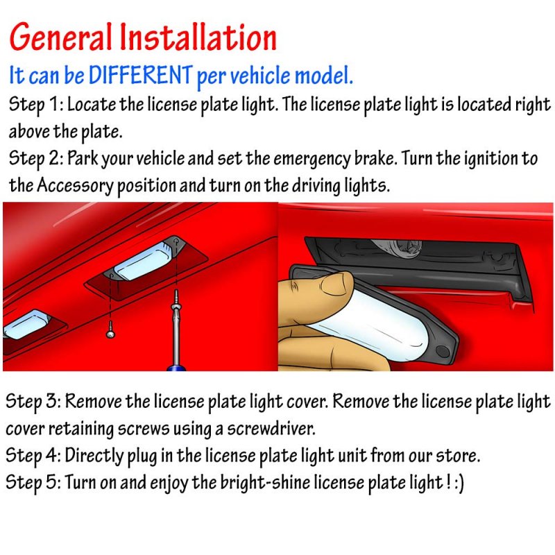 Super Bright Led Replacement 18 Smd License Plate Lights Kit For F-150 Waterproof Rear Number Lamps Clear Lens 12v