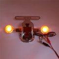 Httmt- Chrome Smoke Metal Cross Tail Light Brake Turn Signal Compatiable With Big Twin Fl Motorcycle Bike P N Xh3118b-d-01-cd