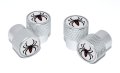 Elektroplate Metalheads Lightning Bolt Spider Matte Chrome Knurling Aluminum Tire Valve Stem Caps Universal Fit For Cars Bikes 
