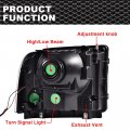 G-plus Led Drl Headlights Compatible With 2005 2006 2007 Ford F250 F350 F450 F550 Super Duty Bumper Headlamp Smokya Lensa Black