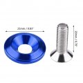 20x Washers Bolts Universal Aluminum Bumper Fender Washer Bolt Engine Bay Dress Up Kit Blue