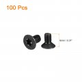 Uxcell M4-0 7x8mm Flat Head Torx Anti Theft Machine Screws 100pcs 10 9 Grade Alloy Steel Drive Countersunk Full Thread Black