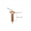 Uxcell Square Head Bolt 20pcs M6x22mm Fully Thread Carbon Steel Grade 4 8 Machine Screws Gold Tone