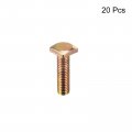 Uxcell Square Head Bolt 20pcs M6x22mm Fully Thread Carbon Steel Grade 4 8 Machine Screws Gold Tone