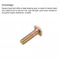 Uxcell Square Head Bolt 20pcs M6x22mm Fully Thread Carbon Steel Grade 4 8 Machine Screws Gold Tone
