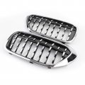 Topteng Pair Chrome Diamond Style Front Grill Kidney Grille For Bmw G30 G38 5 Series 2017-2019 520i 523i 528i 530i 535i 550i