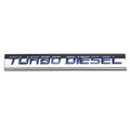 Chrome Finish Metal Emblem Turbo Diesel Badge Blue Letter