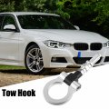 X Autohaux Silver Tone Aluminum Alloy Front Bumper Trailer Ring Eye Towing Tow Hook Screw For Bmw 325i 335i 550i 125i 120i 330i