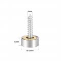 Uxcell Mirror Screws Decorative Caps Cover Nails Brushed Stainless Steel 12mm 4pcs