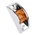 2 Pack 12 Led Rectangular Armored Style Side Marker Lights Amber Lens And Light Waterproof Universal Surface Mount For Trucks 